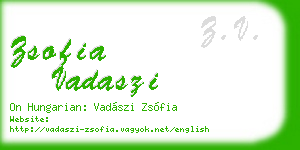 zsofia vadaszi business card