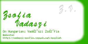 zsofia vadaszi business card